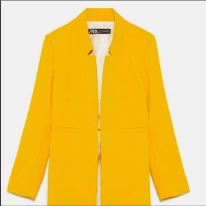 Zara Mustard Yellow Long Blazer